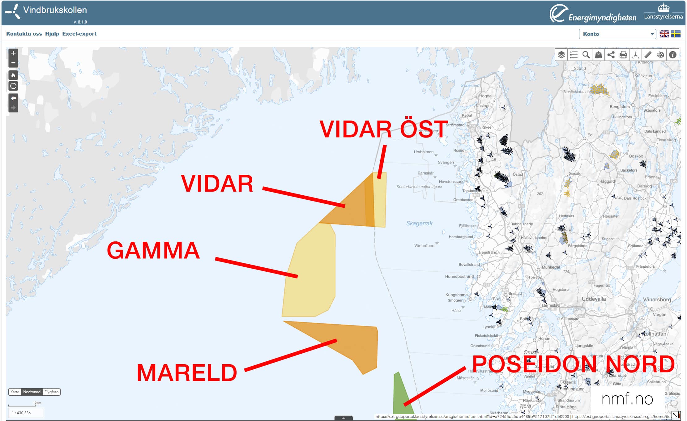 VIDAR offshore vindkraftanlegg - Norske Zephyr ønsker å fylle horisonten langs kystlinjen Østfold til Telemark med 370 meter høye turbiner 3